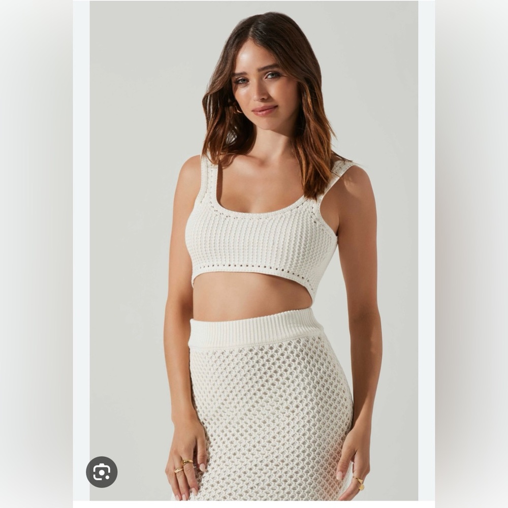 Astr the Label Kendelle Crochet Crop Top & Carlina Crochet Midi